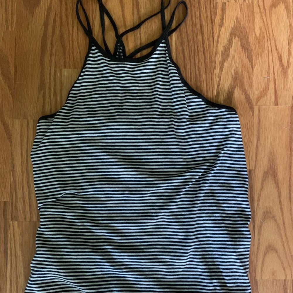 black and white stripe tank